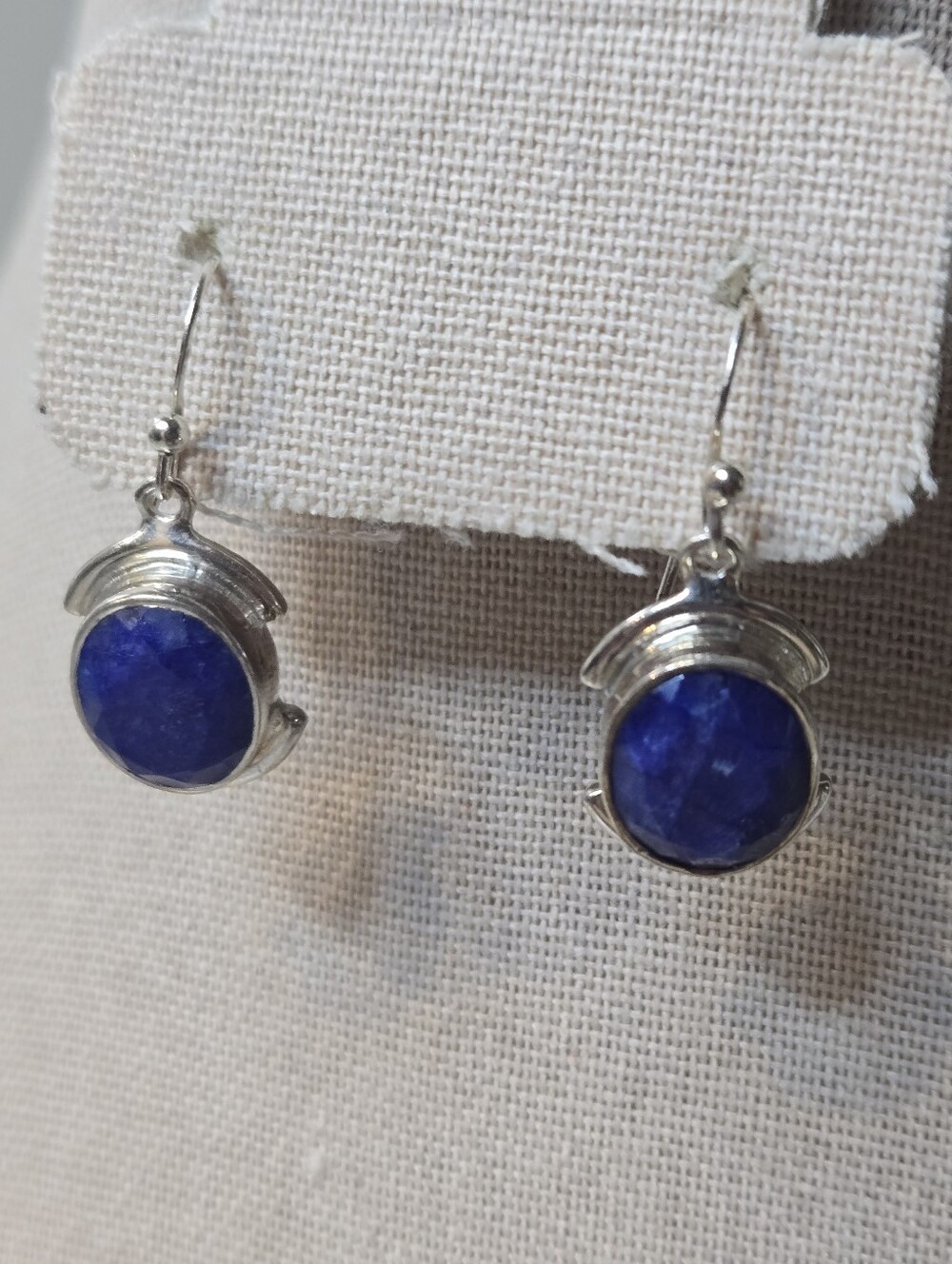 925 Sterling Silver Drop Earrings with Blue Lapis Stone